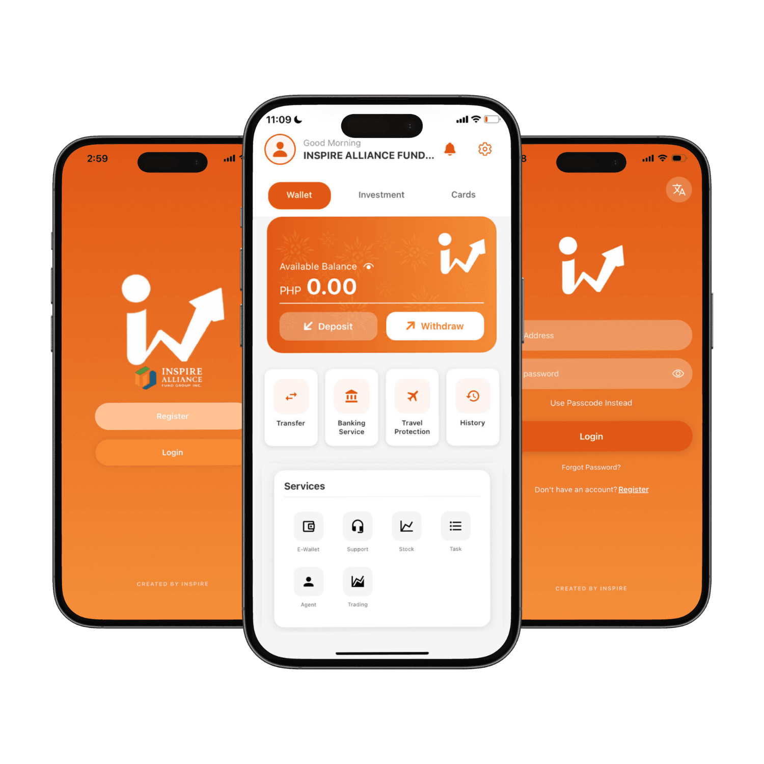 Inspire Wallet mobile app